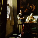 Jan Vermeer - Donna che scrive una lettera alla presenza della domestica, 1671 circa, olio su tela, 72,2x59,7 cm, National Gallery of Ireland, Dublino