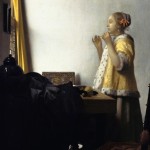 Jan Vermeer - Donna con collana di perle, 1664 circa, olio su tela, 51,2x45,1 cm, Gemäldegalerie, Berlino