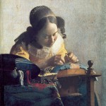 Jan Vermeer - La merlettaia, 1669-1670, olio su tela, 23,9x20,5 cm, Museo del Louvre, Parigi